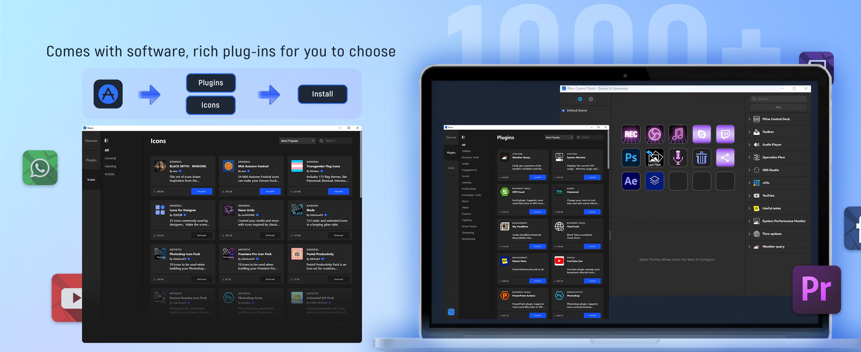 FIFINE AmpliGame LCD Keyboard with 15 Shortcuts for OBS Streaming Studio with Macro Keys, Trigger Actions, PC Media RGB Gaming Controller Deck for Content Creation/Office Work-D6
