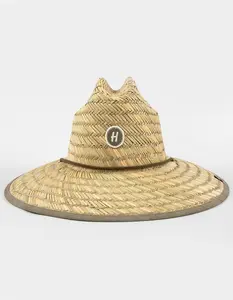 HEMLOCK HAT CO. Signature Straw Lifeguard Hat, Brown Combo