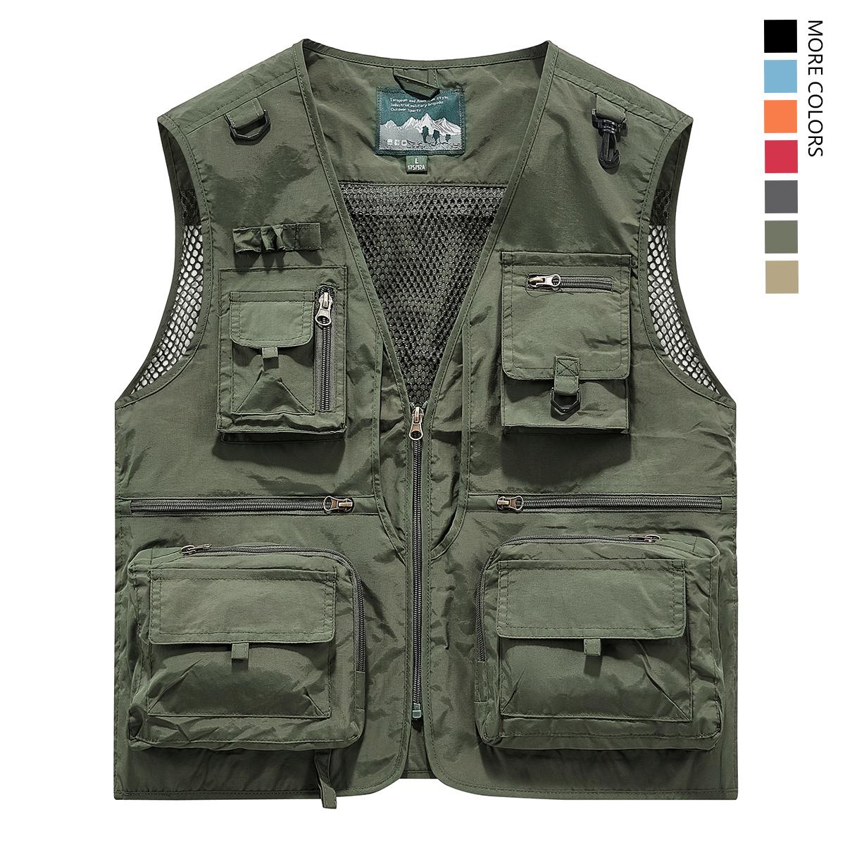 Made from 100% nylon, anti-static design ensures safety (true size). Men’s fashion quick-dry mesh casual outdoor multi-pocket fishing photography vest/work vest jacket with multiple pockets, suitable for outdoor activities. Made from 100% nylon, anti-static design ensures safety (true size). Men’s fashion quick-dry mesh casual outdoor multi-pocket fishing photography vest/work vest jacket with multiple pockets, suitable for outdoor activities.