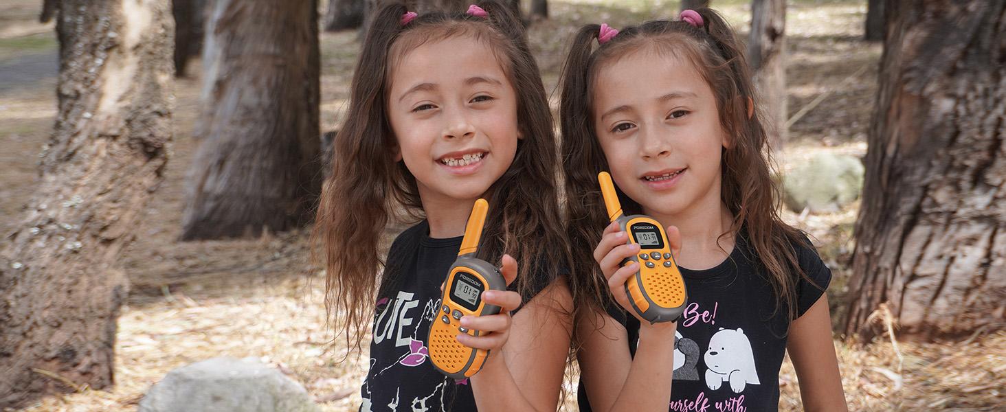 FOREDOM Walkie Talkie for Kids 3 Pack Long Range with Flashlight 2 Way Radio 22CH with Adjustable Lanyards Toys for 3+Year Old Boys & Girls Camping Birthday Gifts