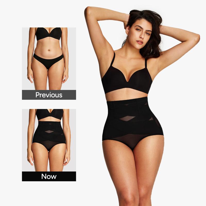 [MAX] Nebility Women's Mesh Breathable Shapewear Underwear Shorts, Black Shorts Comfort Basic Sexy Minimalist Compression Womenswear Highwaist Girdle Abdominal Binder Tummy Control Shaping Tummy Control Shapers