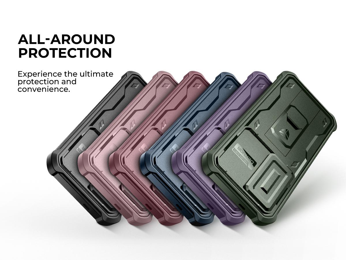 Dexnor for Samsung Galaxy S24/S24 Plus/S24 Ultra/S24 FE Case with Built-in Slide Camera Cover & Screen Protector & Kickstand, Heavy-Duty Shockproof Rugged Case Full-Body Bumper Protective Cover (2024)