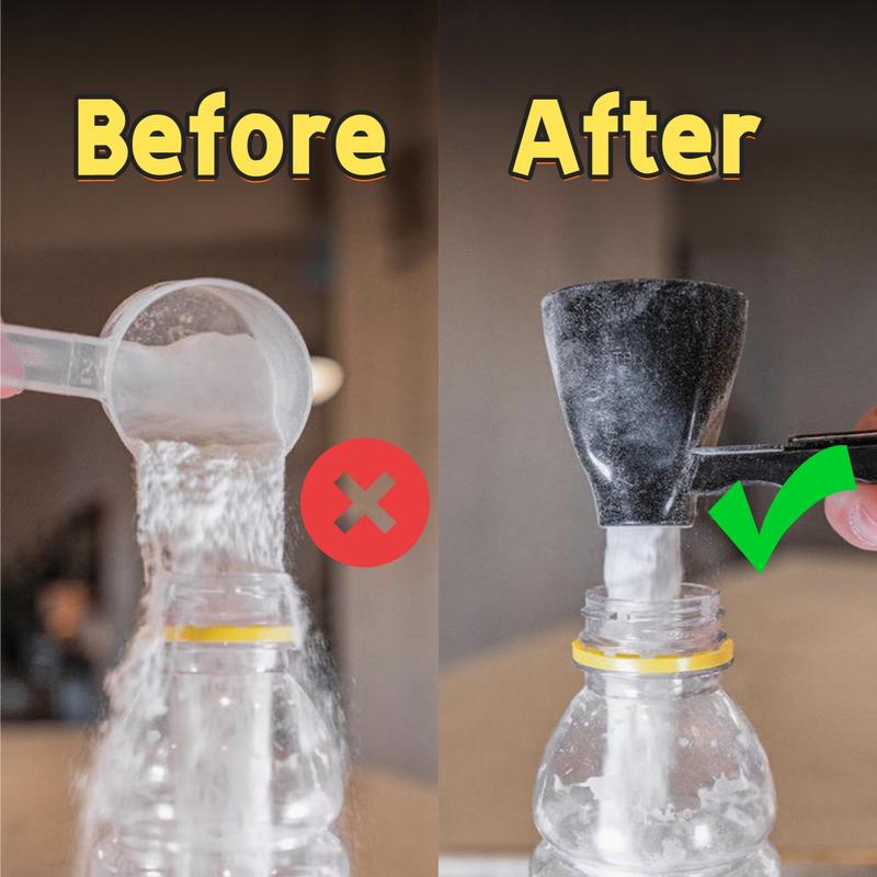 Protein Powder Sliding Spoon, Powder Funnel Scoop, Coffee Leak Proof Spoon,High Quality Scoop for Pre Workout Creatine  Powder Formula Smoothie Kitchen Utensils BPA Free Plastic 2 TBL