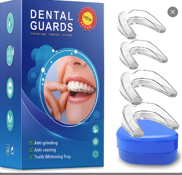 Upgraded Night Mouth Guard for Teeth Grinding,Custom Fit Mouth Guard for Teeth Grinding at Night,Cushioned Bite Protection for Sleep,Soft Comfortable Dental Guard,Thickened Design Safe Soft Comfortable Reusable Design with Carrying Case(4 Pack)