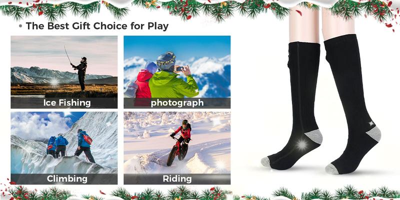 Valentine's Day gift, FathersDayGift,Christmas gift Ritizan Men's and Women's Heated Socks with Two 5000mAh Battery up to 149°F, Ideal for Skiing, Hiking, Hunting and Winter Outdoor Activities, Nice Christmas Gift!