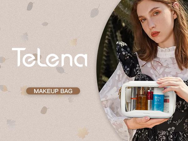 Telena Clear Makeup Bag Travel Toiletry Cosmetic Bag Portable Make Up Organizer for Women Waterproof Container Gift Compact Travel toiletry bag New Year's gift