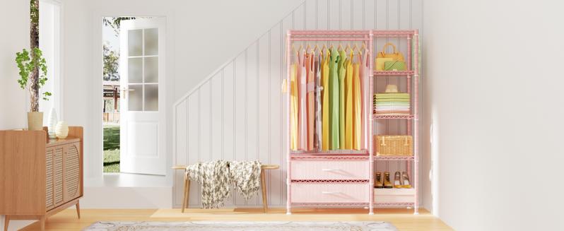 Ulif F3 Heavy Duty Clothes Rack(With Fabric Drawers)Freestanding Clothing Racks for Hanging Clothes,Adjustable Closet Organizer System,Portable Garment Rack 40" W x 15" D x 72" H,Max Load 700LBS Ulif F3 Heavy Duty Clothes Rack(With Fabric Drawers)Freestanding Clothing Racks for Hanging Clothes,Adjustable Closet Organizer System,Portable Garment Rack 40" W x 15" D x 72" H,Max Load 700LBS