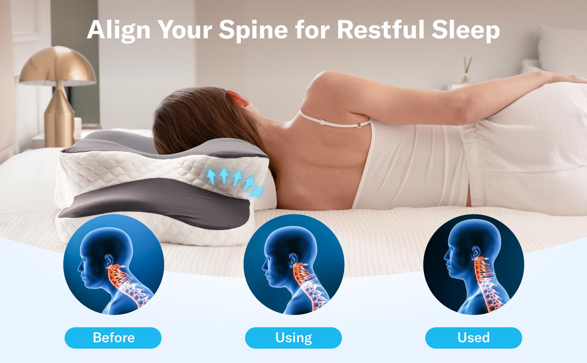 Alcedo Cervical Memory Foam Pillow for Neck and Shoulder Pain Relief, Adjustable Ergonomic Contour Orthopedic Pillow with Cervical Support for Side, Back and Stomach Sleepers Alcedo Cervical Memory Foam Pillow for Neck and Shoulder Pain Relief, Adjustable Ergonomic Contour Orthopedic Pillow with Cervical Support for Side, Back and Stomach Sleepers