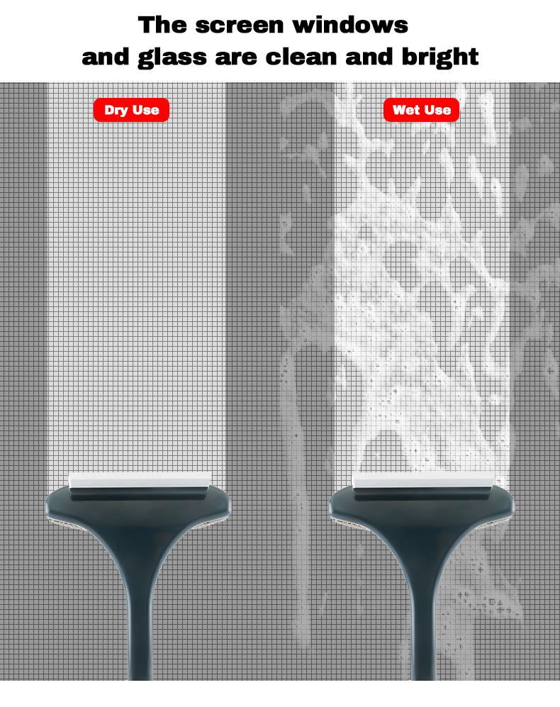 Multifunctional Anti-mosquito Screen Brush Glass Cleaning Tool with Dual Heads & Detachable Handle for Streak-Free Results on Windows, Mirrors, & Car Windows Multifunctional Anti-mosquito Screen Brush Glass Cleaning Tool with Dual Heads & Detachable Handle for Streak-Free Results on Windows, Mirrors, & Car Windows