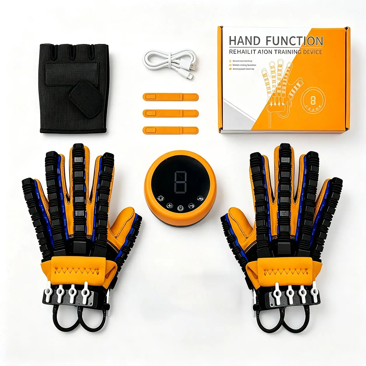 Cotton Stroke Rehabilitation Gloves for Elderly Hemiplegics, Effective Rehabilitation Tool with Impulse Massage for Grip, Flexion & Home Exercises, Finger & Hand Training, Hand Rehabilitation Glove
