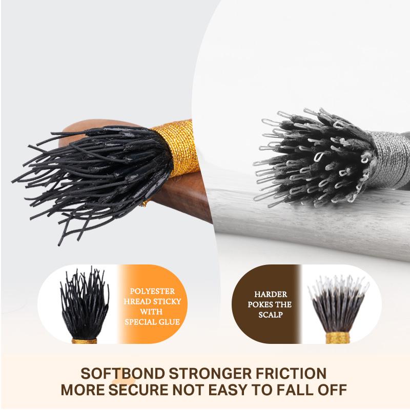 Doores Softbond Hair Extensions 16-24inch 50g Real Human Hair Invisible Women Natural for Daily Use