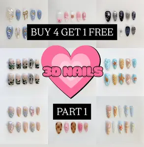 3D NAILS PART 1 The Nail Empire 10pcs Press On Nails | High Quality | Cute designs | Detailed | Extra Glossy Finish | Most affordable | Trendy nails | New arrivals