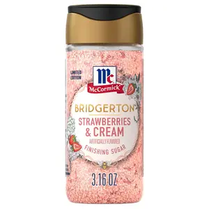 Strawberries & Cream Finishing Sugar – Sweet Strawberry Flavored Dessert Topping for Cakes, Cookies, Ice Cream, Cocktails & Breakfast Treats, 3.16 oz, Limited Edition