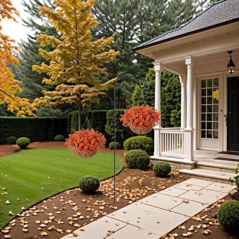 12 packs Artificial Flowers for Outdoor Decoration,Faux Daisy Flowers for Fall Decor,Realistic Eucalyptus Leaves Silk Mums Fake Plants for Garden Pot,Front Porch,Courtyard,Patio,Lawn