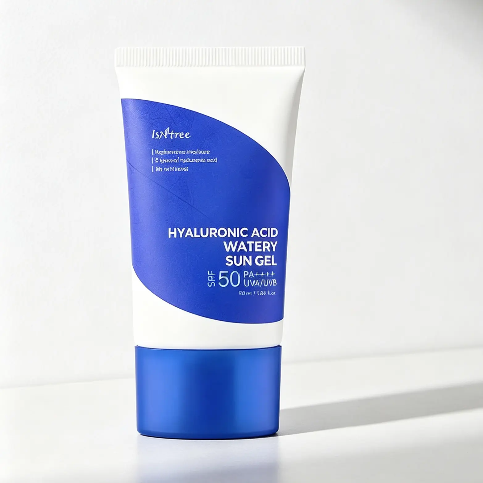 ISNTREE Hyaluronic Acid Watery Sun Gel SPF 50 PA++++ 50 ml No Whitecast Lightweight Hydrating Sunscreen for Sensitive Skin Korean Facial Sunscreen