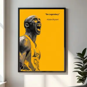 Basketball Motivational Poster, Kobe Bryant Quote Wall Art, Sports Print for Office, Gym, Bedroom Decor