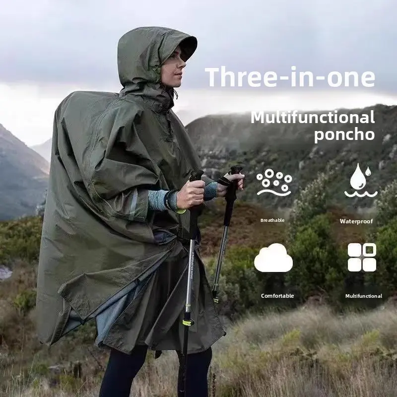 Multifunctional cape raincoat cycling outdoor hiking waterproof cape breathable adult poncho