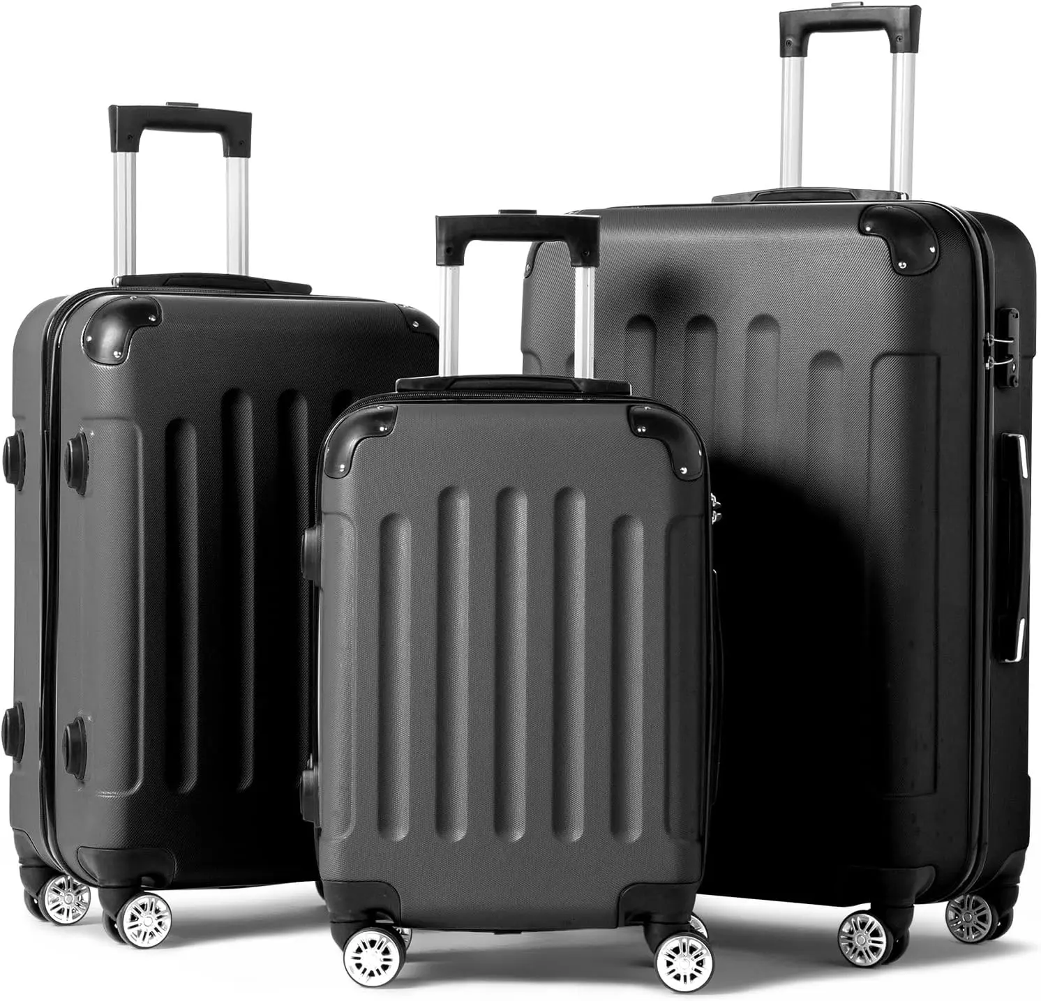 Ubesgoo 3-Piece Spinner Wheels Luggage Set - Lightweight Rolling Suitcases (20in,24in,28in) with TSA Lock, Moulded Corners, Carry-On for Business Trips, Travel