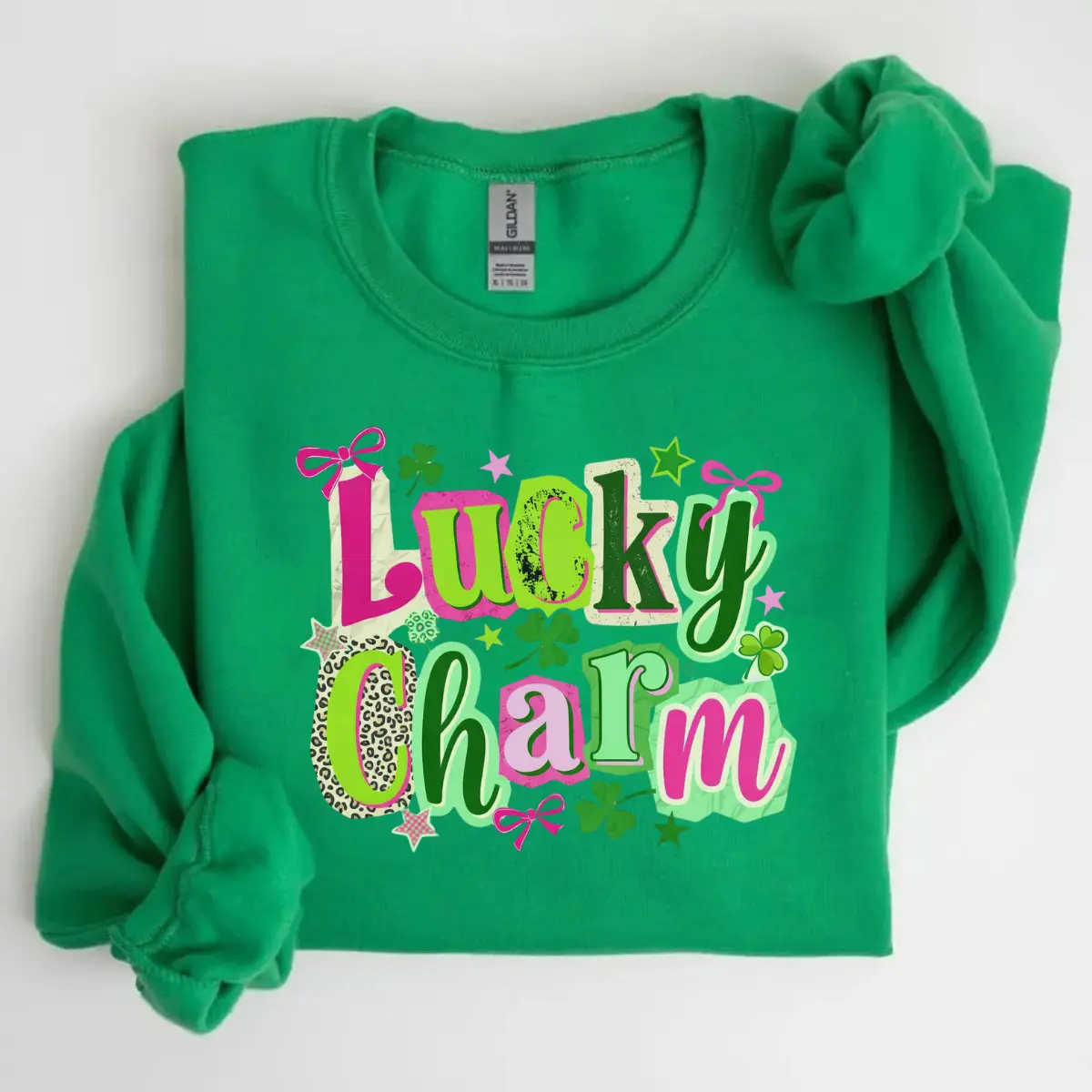 Lucky Charm St Patrick’s Day Sweatshirt, Irish Shamrock Crewneck Sweater, Festive Green Holiday Top, Cute St Patty’s Gift Unisex Apparel