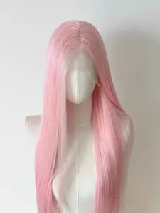 Light Pink Wig for Women 13x4 Lace Front Wig 26inch Long Straight Synthetic Wigs Soft Natural Heat-resistant Fiber Wig Synthetic Hair