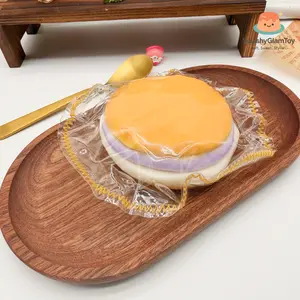 SquishyGlamToy Creamy Taro Pie Squishy Cream Taro Dessert | Layered Pie Look | Taba Squishy | Ultra Soft Slow Rising