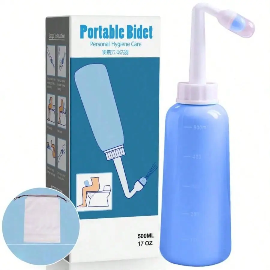 1 Flushing Bottle, for Sensitive Intimate Wash, Hygienic, Personal Hygiene, Postnatal Hygiene, Hygiene Essentials, Large Size, Perineal Care Bottle, Essential For Postpartum Care, Odorless, Recyclable Material