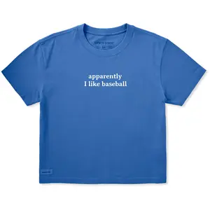 Women's Apparently I Like Baseball Short Sleeve Crusher Boxy Tee