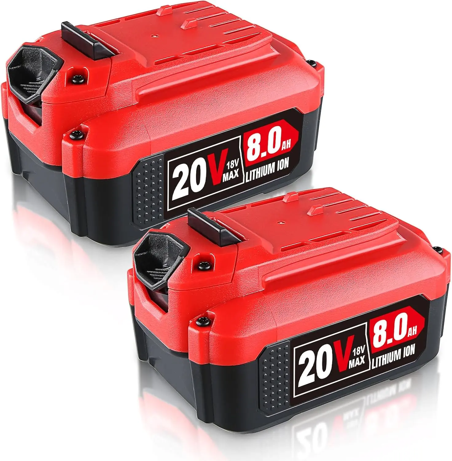2-Pack Craftsman 20V 8.0Ah Lithium-Ion Replacement Power Tool Battery, Compatible with Craftsman CMCB201, CMCB202, CMCB204,  with Advanced Safety & Protection