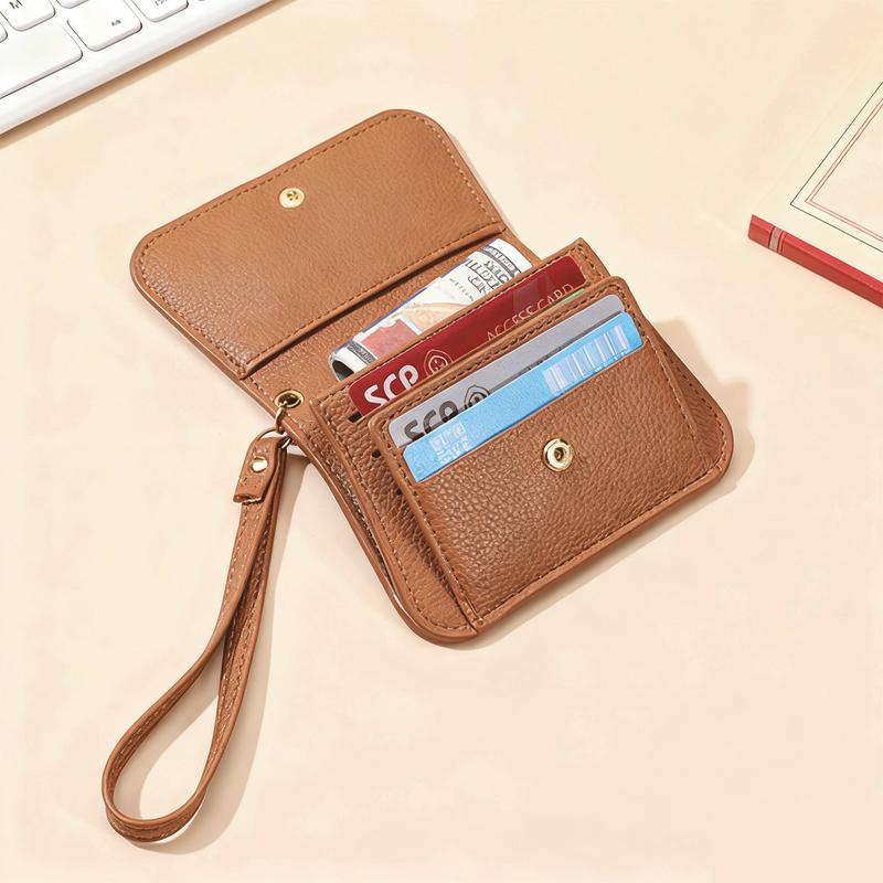 Lotosug Small Wallet for Women, RFID Blocking Credit Card Wallet, Slim Tri-Fold Wallet with Zipper Pocket and Keychain