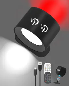 CADRIM LED Wall Light RGB 12 Color Rechargeable 360 Magnetic Adjustable Remote Dimmable Bedroom Hallway Cabinet Ambient Light with Touch & Remote Control