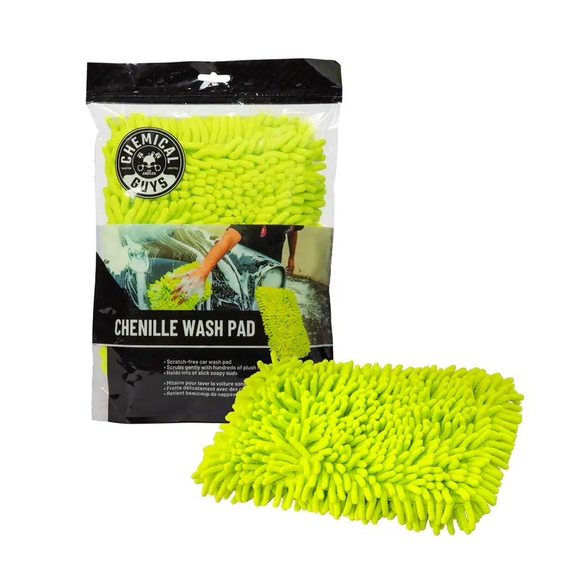Chemical Guys Chenille Car Wash Pad - Extra Soft 70/30 Blended Microfiber Pad for Scratch-Free Single-Pass Cleaning, Highly Absorbent, Gentle on Vehicle Paint, Auto Detailing Supplies, Auto Wash Accessories