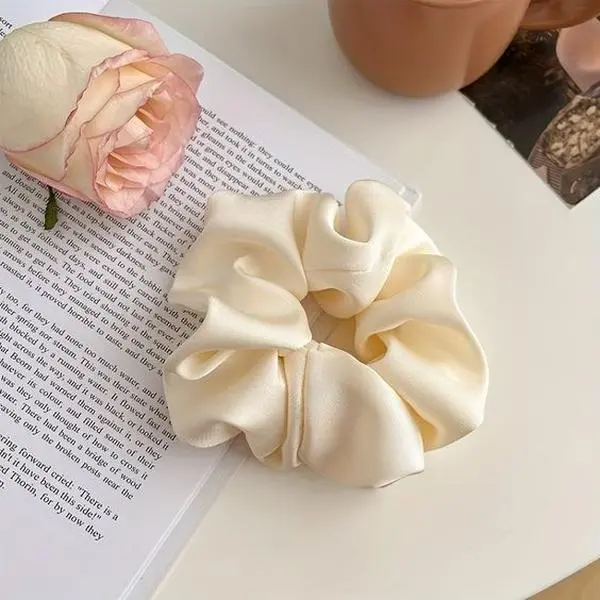 1Pack Satin Hair Scrunchies for Women - Glossy Satin Scrunchies for Hair Satin Scrunchies for Girls Holiday Gift Silk Hair Tie No Damage Cute Satin Hair Scrunchie for Styling