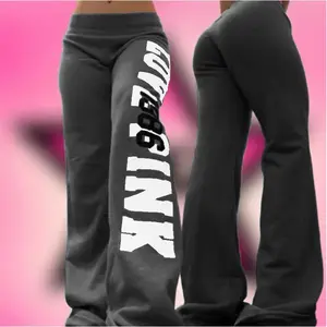 2026 New Best-selling 2000s Retro Letter Print Casual Trousers Versatile Hot Girl Style Harajuku Women's Athletic Sexy Pants double waist sweatpants Y2K Kpop Cargo