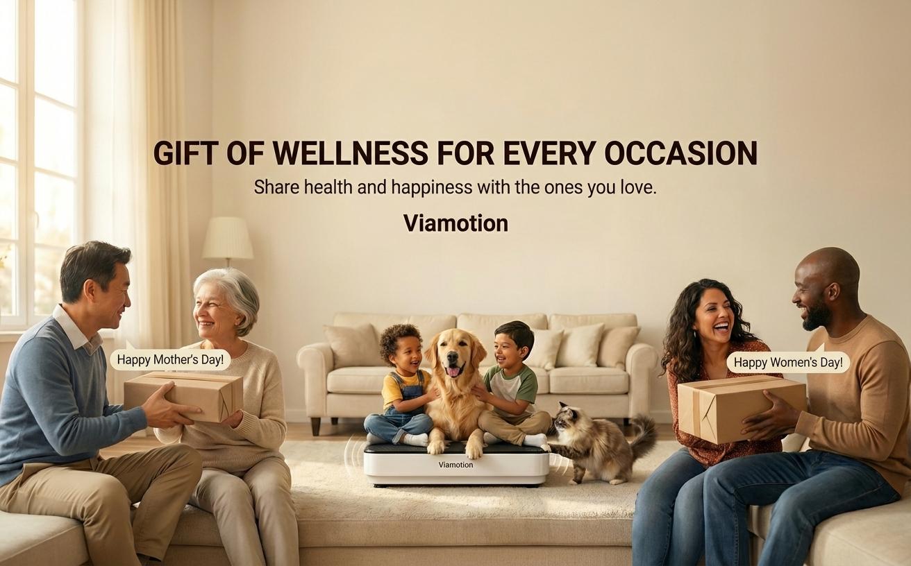 Viamotion Vibration Plate for Seniors & Home Relaxation, Low-Noise 150W Motor, 1-99 Speed Levels, Safe Dual Voltage Protection, LED Display, Perfect Gift for Elders