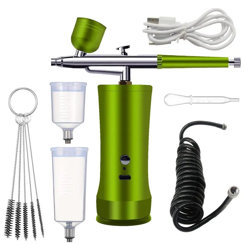 Expert Airbrush Kit with Rechargeable Portable Cordless Compressor - Batteries Built-In Handheld Airbrush Gun Set, 1 Set Nail Supplies for Nail Art, Spray Finishing, Handheld Power Airbrush, Wireless Airbrush Kit