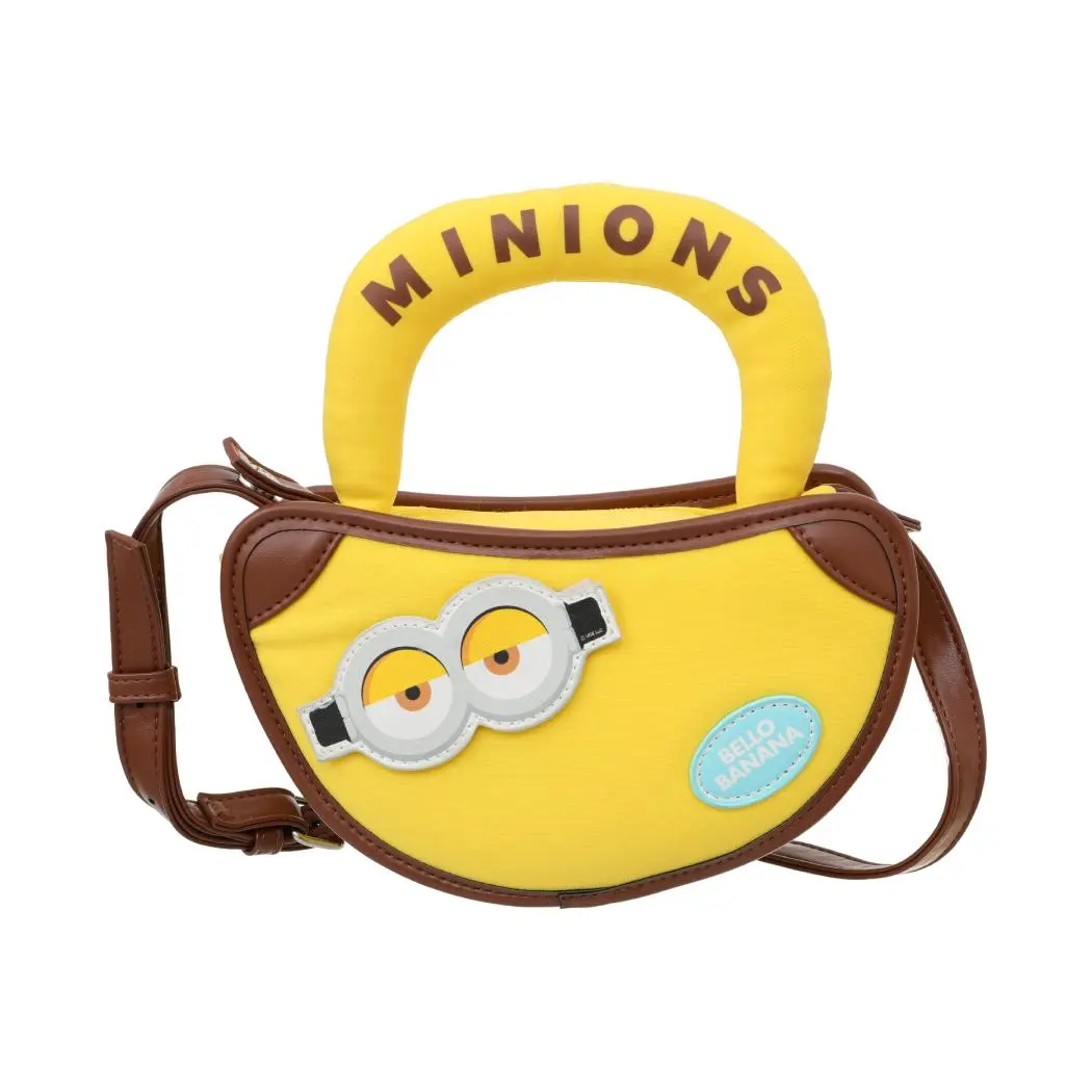 Miniso Minions Banana Shape Crossbody Bag - Cute Cartoon Print Women's Mini Shoulder Purse with Shoulder Strap, Lightweight for Daily Travel, Back to School