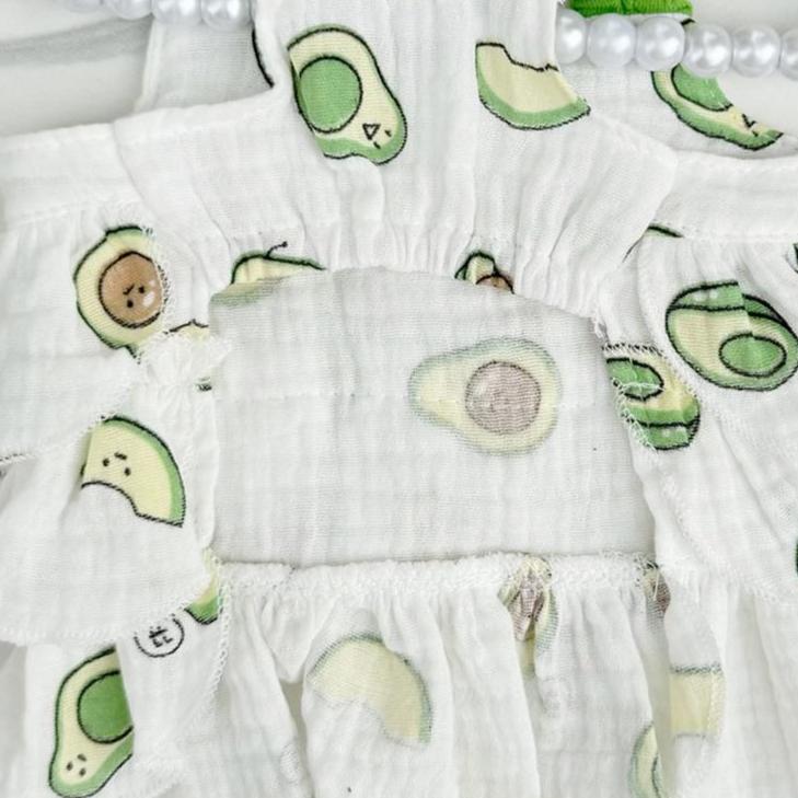 Pet Clothes Dog Cat Backless Bubble Tiered dress Cartoon Cute Summer Short Sleeve Cartoon Summer Breathable With Leash Ring D00056/D00057