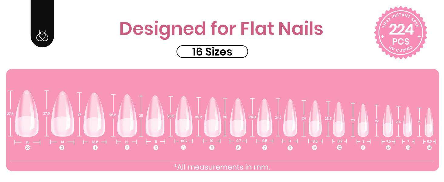 Beetles Tipex Lite Instant Apex Nail Extension Tips - Tipex 2.0 Acrylic Nail Flat Nails Manicure Gel press ons Nail Art DIY Nails Art