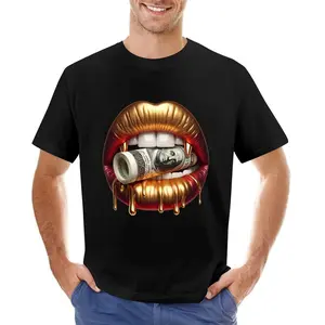 Money Talks Gold Lips Graphic T-Shirt Bold Modern Design for Streetwear Lovers Urban Fashion Fans Unisex Fit Comfortable Fabric High-Quality Print