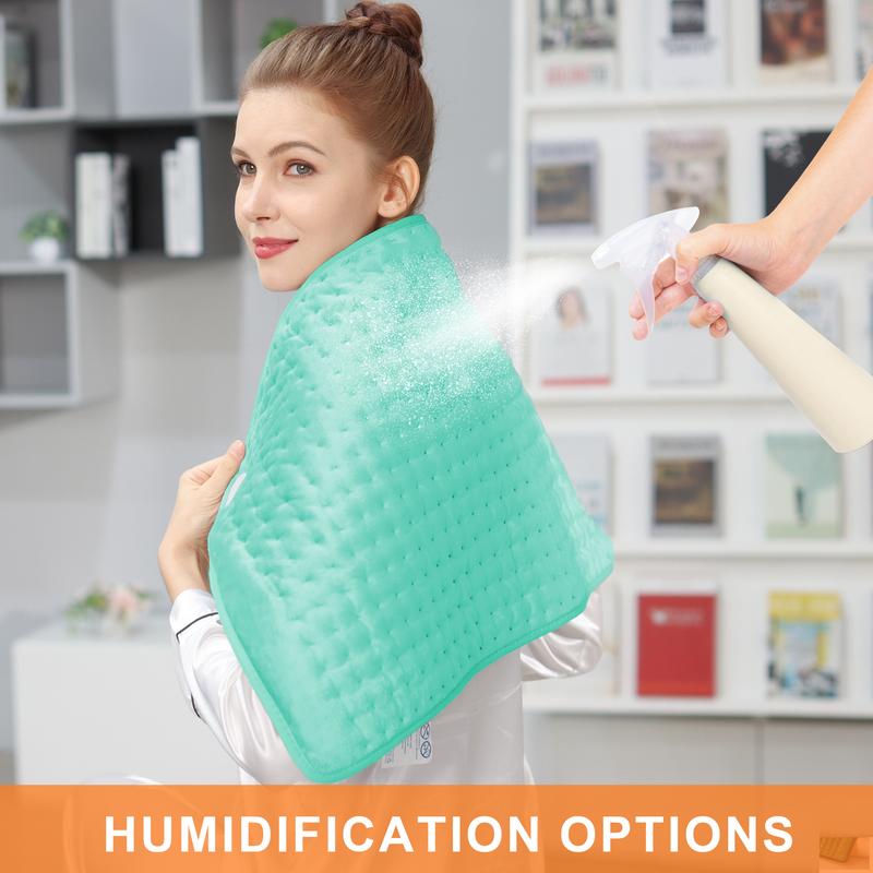 Light green Heating pad, 33  x 17 inches, 24  x 12 inches, with 6 temperature levels and 4 time settings, portable, heated back, neck, shoulders, and legs, machine washable, perfect holiday gift for men and women, Christmas gift