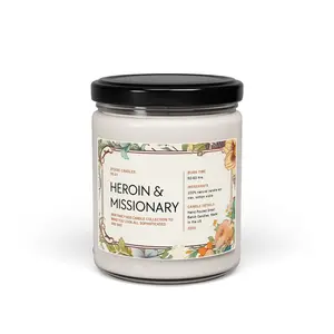 Her0in & Missionary Soy Candle | Dark Satire Scented Candle | Shock Humor Adult Gift
