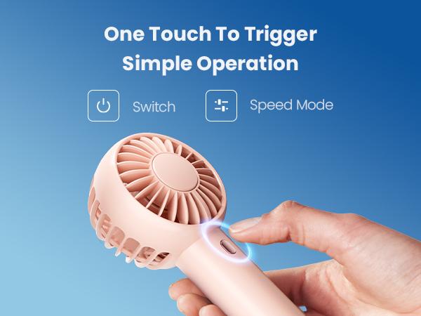 GAIATOP Mini Portable Fan, Small Yet Powerful, Cute 3-Speed Handheld & Desktop Fan with Base, Lightweight USB Rechargeable, Perfect for Travel, Lash Makeup, Summer Gift for Girls & Women for School Fans