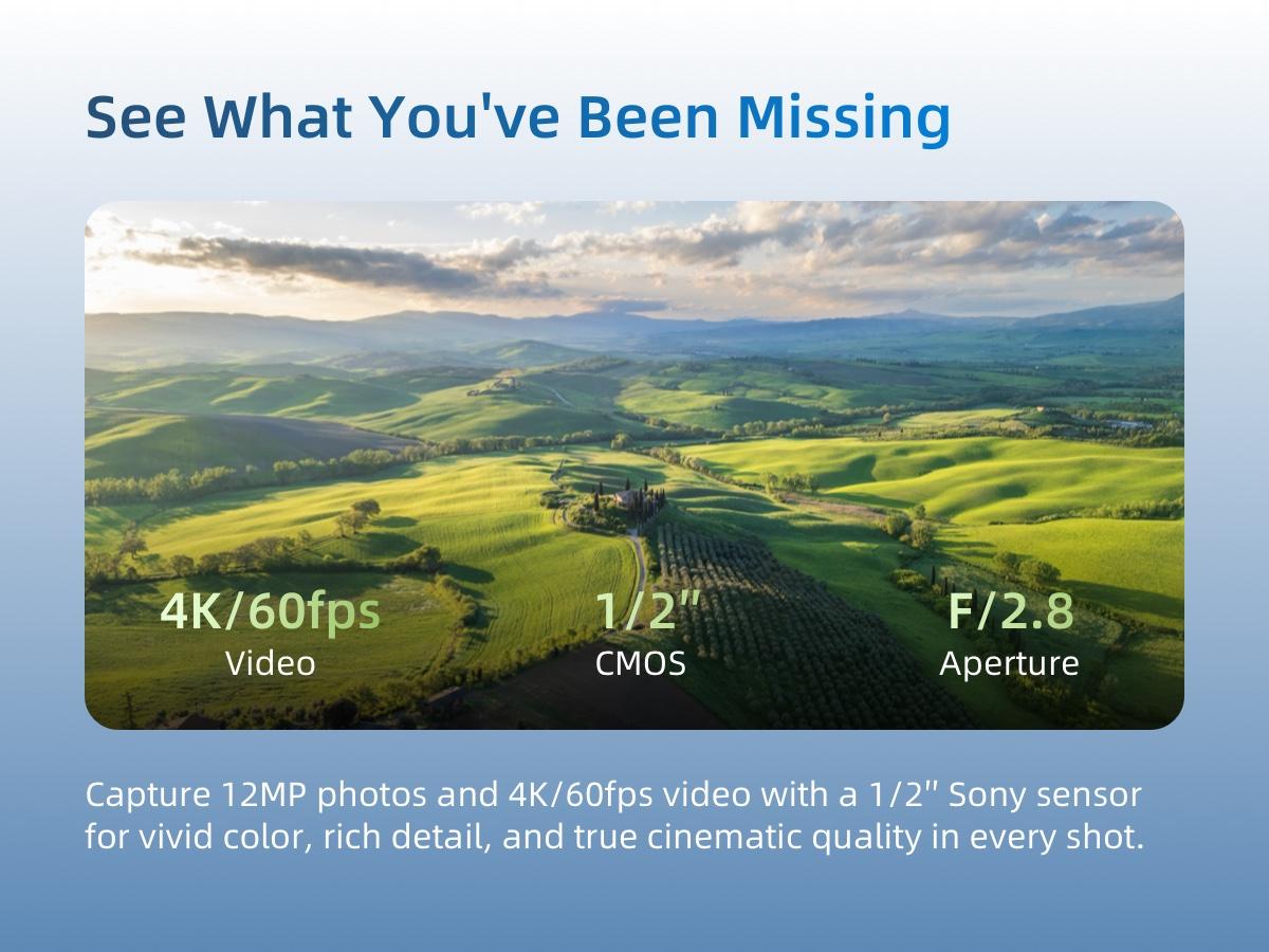 Skyrover S1 Mini Drone with Camera 4K/60fps Video, 3-Axis Gimbal Stabilization, 39,000ft Video Transmission, 120-Min Flight Time, Under 249g, Auto Tracking, Return to Home, S1-2