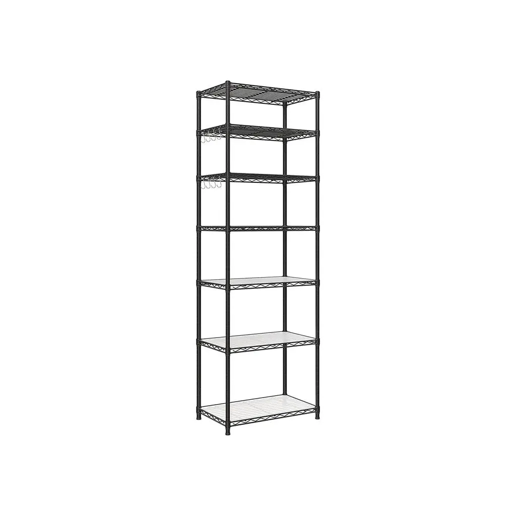 SONGMICS Freestanding Storage Shelf, Metal Adjustable Rack with Shelf Liners for Kitchen Organization, Home Supplies Holder