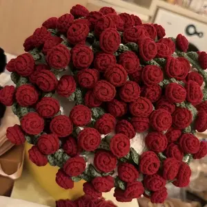 Rose hand-woven blanket, pure handmadeblanket, can be turned into a bouquet of rosesblanket,a gift for the object, mother, elders, aspecial gift-MM Artificial Mixed Flower Artificial Lavender Plant