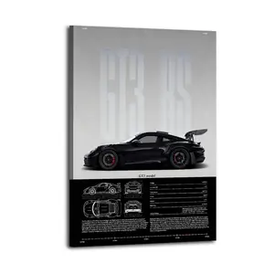 High-performance GT3 RS Model Specification Canvas Aesthetic For The Bedroom Wall Sitting Room Dormitory Wall Office Wall Poster Decorative Painting Canvas Wall