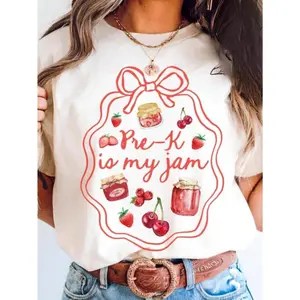 Cotton Teacher Shirt, Pre K Grade Teacher Shirt, PreSchool Teacher Shirt, Pre K Teacher Tee, Back To School Shirt, Is My Jam TeeFashion	Unisex T-shirts M-5XL