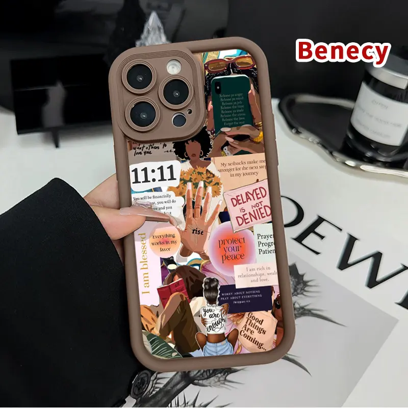 Preppy Street Style Unisex Protective Cellphone Case & Screen Protector for iPhone 11-16, Pro Max, Plus, XR, XS, SE - Shockproof Silicone TPU Bumper, Drop-Resistant Accessories for Handheld Devices