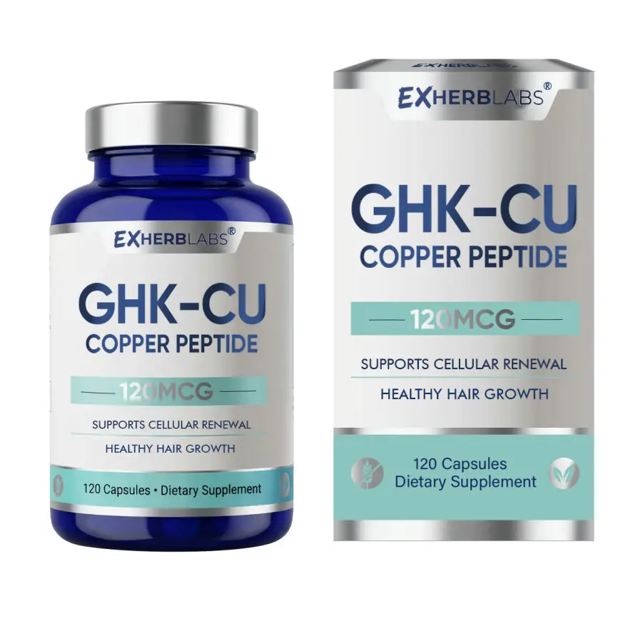 GHK-Cu Copper Peptide Capsules – 120mcg Dietary Supplement for Cellular Renewal & Healthy Hair Growth Support – Professional Strength Peptide Formula for Hair Fol klow peptidelicle Vitality – 120 Capsules ghkcu peptide supplement Natural