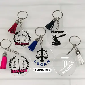Personalized Lawyer Keychain, Justice Scale, Law Student Gift, Gavel Keychain, Attorney Gift